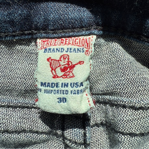 True Religion Women's Flared Jeans Size 30 Blue Medium Wash Denim Black Sequins - Picture 6 of 10